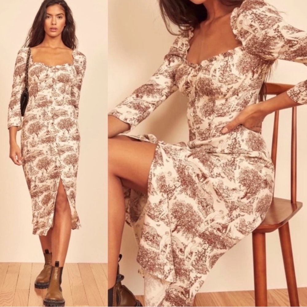 Reformation Fairway Toile Dress Sz 2